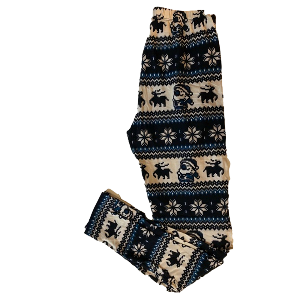 Women's Leggings One Size Black/White/blue Christmas